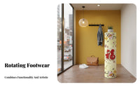 1 Piece 360 Degree Spinning Shoe Tower Rotating Shoe Rack Tower Cylindrical Shoe Rack Multi-tier Display Shelf Waterproof Material Suitable for Entryway Hallway Home