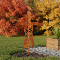 Metal Scarecrow Stake Rust Finish Scarecrow Stake Iron for Villa