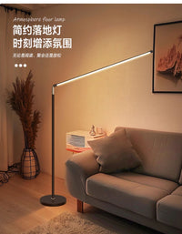 led超亮落地灯客厅卧室床头立式落地台灯学习护眼氛围灯钢琴T98 加大号黑色【20W三色切换+按钮开关】-100