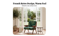 olive Fabric Armchair French Inspired Upholstered relaxation Chair sturdy Wood Frame Sturdy Construction for Interior Designers