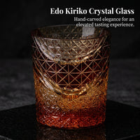 Hand-carved Crystal Whiskey Glass, Japanese Style