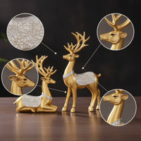 Lustrous Resin Figurine Gold Decorative Ornament Glossy Tabletop Sculpture Ornamental for Living Room