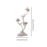 Wrought Iron Tree Branch Candelabra Rustic Branch Candle Holder Shabby Chic Taper Candle Holder Tabletop for Brides, Dining Table, Wedding