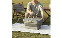 Large Capacity Foldable Picnic Basket with Table Lid Built-in Cup Holders Car Trunk Organizer Outdoor Gear