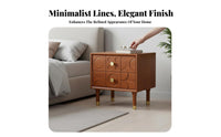 Carved 2-Drawer Nightstand Versatile Use Bedside Cabinet Large Capacity