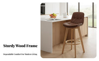 rotate Counter Stool with Backrest Modern Design Seating Furniture for Renters