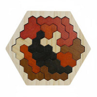 Natural Wood Geometric Block Game Educational Entertainment Geometric Shape Game Creative Play for Children, Preschoolers
