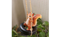Squirrel Tire Swing Ornament Weather-Resistant Hanging Squirrel Statue Cute Design Garden Decor for Gardeners, Patio