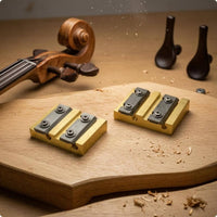 Metal Violin Peg Reamer Gold-Colored Violin Peg Repair Tool Clamping Plates Screw-Secured for Luthiers