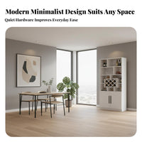 Modern Beverage Cabinet Multi-Functional Beverage Bar Cabinet Glass Holder Partition Storage Unit for Entertainers, Homeowners, Entryway, Home