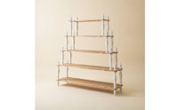 Freestanding Five-Tier Display Shelf Narrow-Footprint Standing Shelf with Five Tiers Tall Open Display Rack Space-Saving for Homeowners, Collectors, Living Room, Studio, Shop