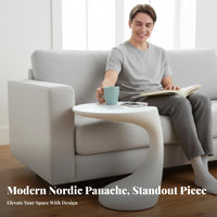 Bedside Table Nordic Design Bean-Shaped End Table Modern Aesthetic for Students