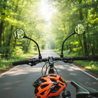 360 Rotation Bike Mirror  Set Shockproof Adjustable Bike Back View Mirror Kit  Scratch Resistant Lens for Commuters