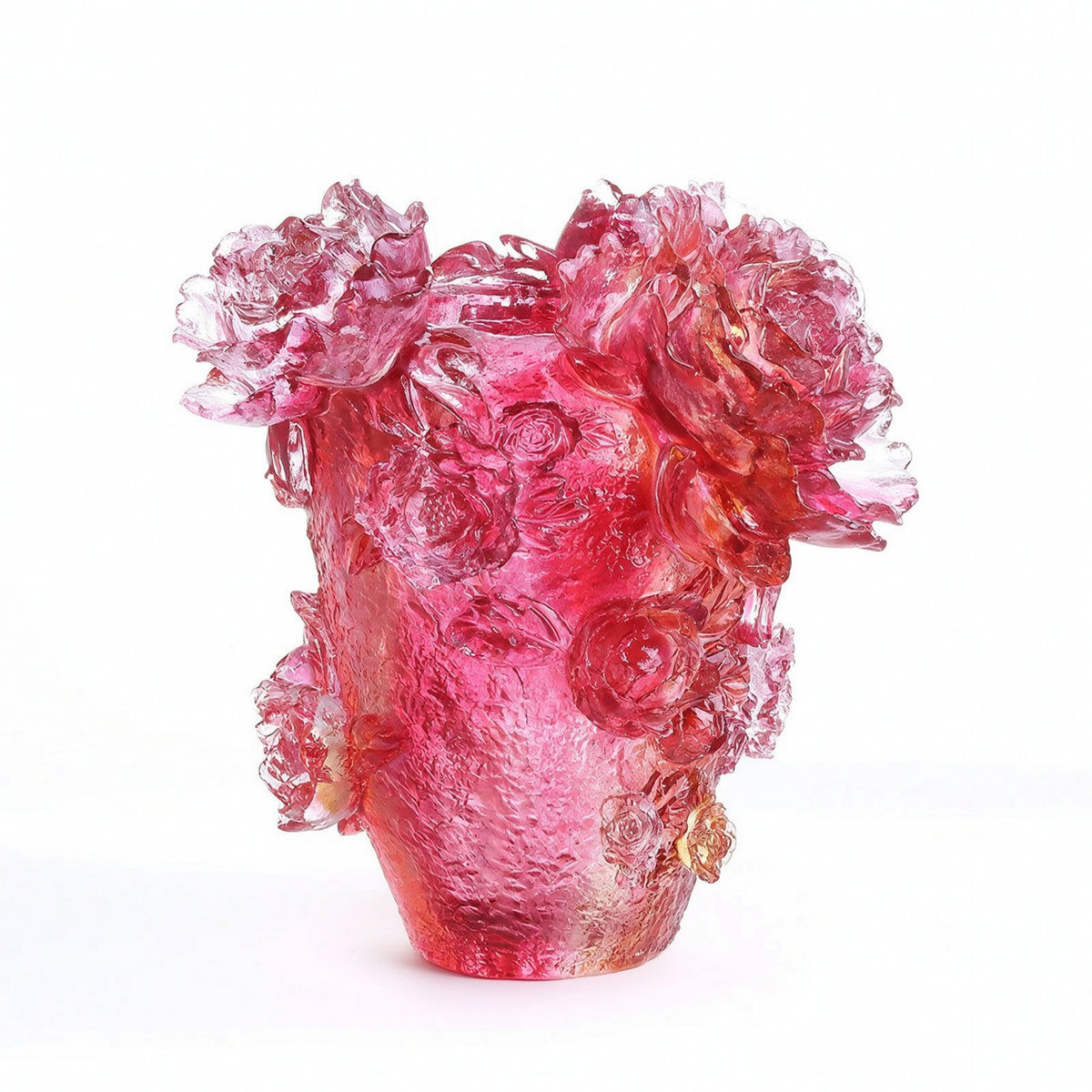 Flower Vase Sculptural Glass Vase Textured for Dining Table, Homeowners