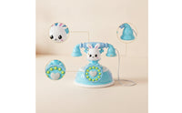 Musical Bunny Toy Phone Interactive Toy Telephone with Handset Light-up Play Phone Educational for Toddlers, Kids, Babies, Playroom, Nursery, Home