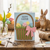 Easter Basket Die Cut Carbon Steel Metal Craft Die Versatile DIY Paper Craft Template for Crafters, Home Crafting, Holiday Decoration, School Projects