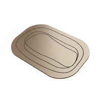 Diatom Mud Bath Mat Rectangular Home Accessory Printed Line Pattern for Doorway