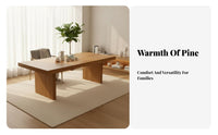 Long Slab-Top Table with Bench and Chairs Nordic aesthetic Tea Serving Station Complete Furniture Set Seating Arrangement for Living Room, Dining Area