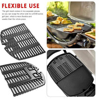 Cast Iron Grill Grate and Griddle Set for Weber Q100 Q1000 Q1200 (2 Pieces)