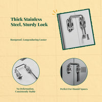 Door Latch, Stainless Steel 90 Degree Right Angle Lock, Privacy Security Bolt for Sliding Barn Door, Bathroom, Bedroom, Easy Installation