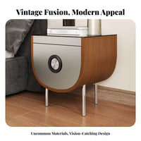 C-Shaped Snack Table Movable Nightstand With Storage Shelf for Bedroom, Students