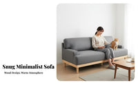 Japanese design Fabric Sofa with Wood Frame damage-resistantResistant Living Room Furniture Minimalist Design Couch Upholstered for Pet Owners, Apartment Dwellers, Homeowners, Lounge Area, Home