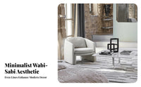 Upholstered Armchair Natural Simplicity Aesthetic Upholstered Tub Chair Designer Design Padded Armrests for Readers, Living Room