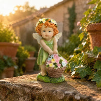 Garden Cherub Figurine Decorative Resin Cherub Figurine Collectible Outdoor Decor for Patio