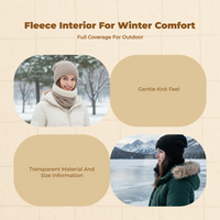 Thick Knit Winter Hat & Fleece-Lined Neck Gaiter, Unisex