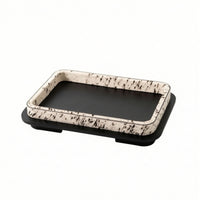 Wooden Tray with Horsehair Layered Speckled Tray Handmade for Coffee Table