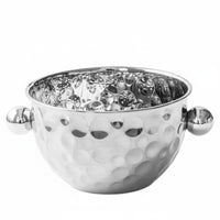 Hammered Stainless Steel Bowl European Design Hammered Metal Bowl Versatile Metal Ice Bucket for Hotel Use, Outdoor, Parties