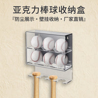 Acrylic Baseball Storage Box for Balls and Bats Transparent Display Case