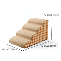 Pet Stairs with Removable Cover Washable Pet Ramp with Steps Sturdy for Indoor