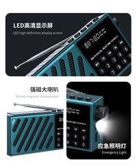 外贸批发数字按键收音机可插TF卡U盘蓝牙收音机老人听收音机厂家
