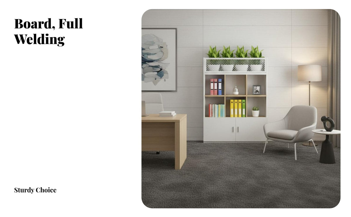 Stable Structure Multi-Shelf Storage Unit Strong Load-Bearing Capacity Partition Cabinet with Planter Scratch Resistant Room Divider Waterproof Surface for Homeowners, Professionals, Business Owners, Workspace, Reception Area