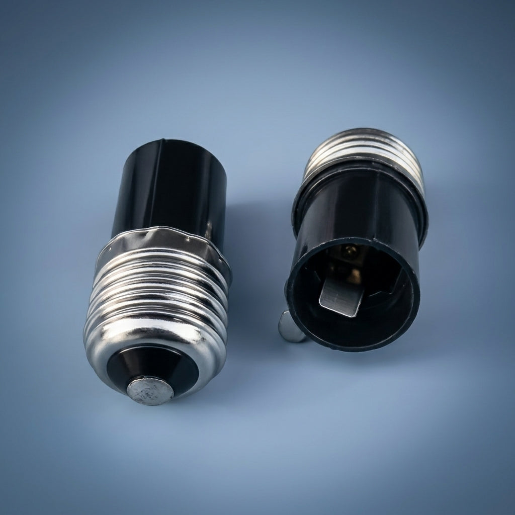80-Degree Heat-Resistant E27 to Small Screw Adapter for Home Lighting, 12A Rated Current Screw Base Converter, 2-Pack PBT Sockets