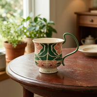 Ceramic Mug with Handle Glazed Coffee Cup Flared for Home Office