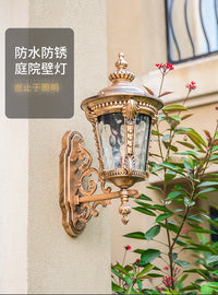 European Retro Outdoor Waterproof Lotus Leaf LED Wall Light for Garden, Villa, Balcony, Corridor