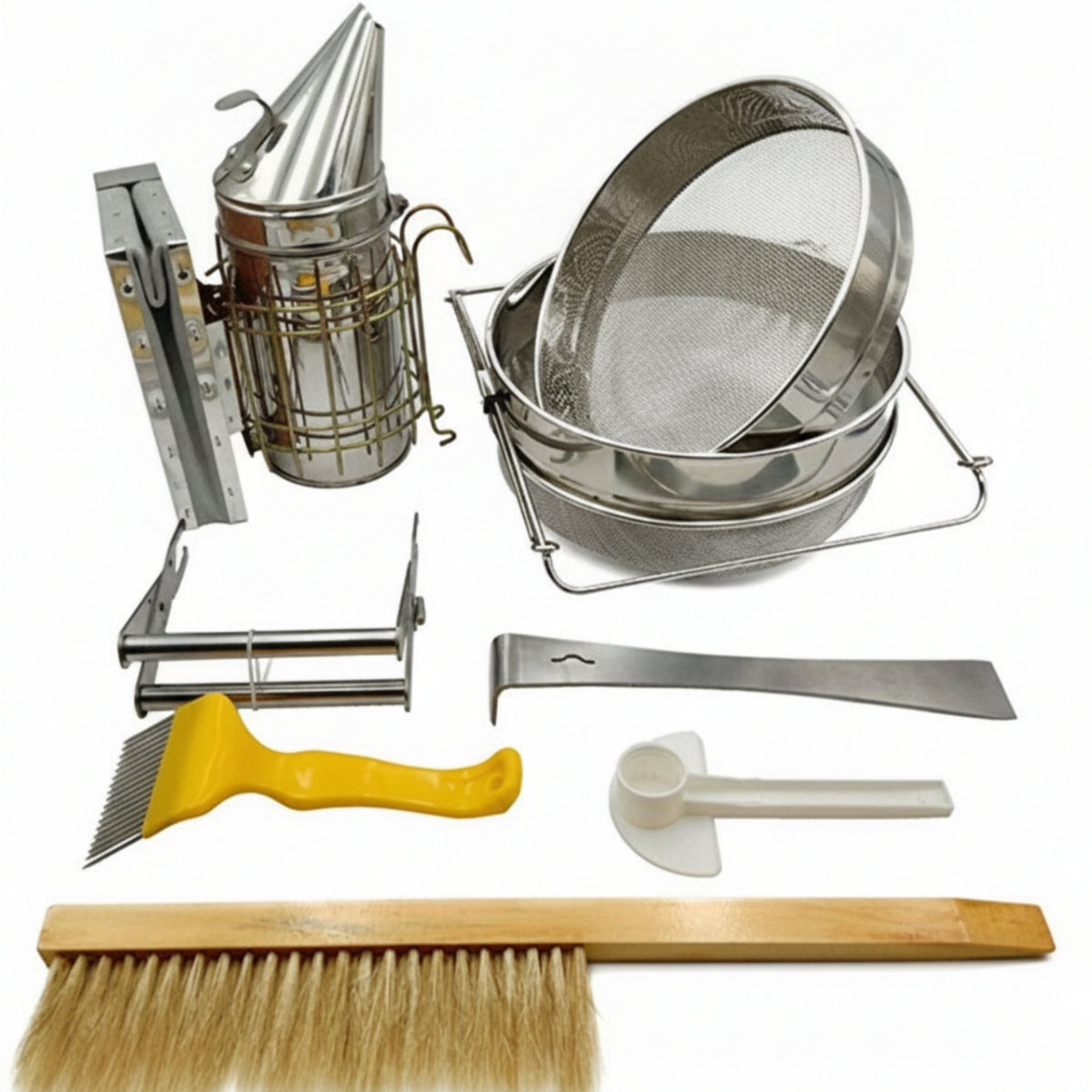 7 Pieces Beekeeping Tool Set Natural Bristles Farm Equipment Wooden Handle