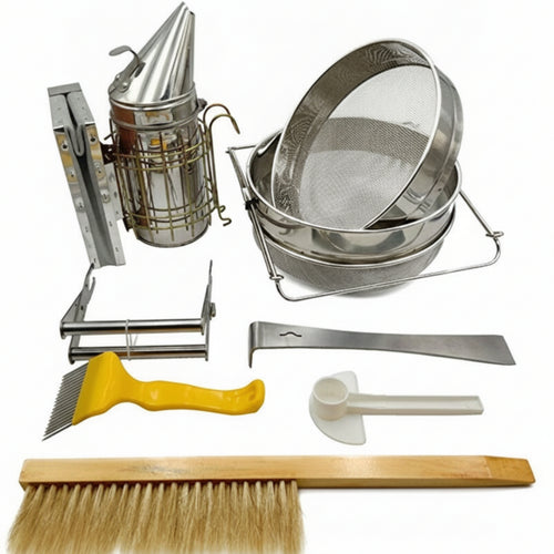 7 Pieces Beekeeping Tool Set Natural Bristles Farm Equipment Wooden Handle