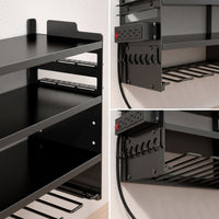 Space-Saving Power Tool Organizer Matte Black Wall-Mounted Tool Organizer Organized Drill Holder with Shelves Strong for Utility Room