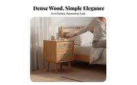 Modern Minimalist Nightstand with Woven Drawer Nordic design Rattan Drawer Cabinet Japanese Inspired End Table Space-Saving Design for Apartment Dwellers, Homeowners, Students, Beside Bed, Living Room, Small Spaces, Next to Sofa