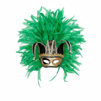 Feathered Feather Masquerade Mask Vintage Venetian Half Mask Retro Design Masquerade Headpiece Dramatic for Carnival, Halloween