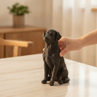 Resin Sitting Dog Figurine Seated Dog Figurine Tabletop Ornament Carved for Collectors, Living Room, Entryway, Office, Bookshelf
