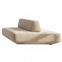 Minimalist aesthetic Upholstered Block Chair Combinable Armchair with Footrest Movable Backrest interlocking Seating long-lasting for Design aficionados, Apartment Dwellers, Homeowners, Small Space, book alcove alcove, Lounge Area, Bedroom