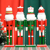 38cm Candy Series Cake Head Nutcracker Wooden Christmas Decoration
