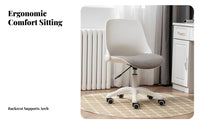 Armless Rolling Task Chair 360-Degree Swivel Armless Rolling Stool Space-Saving