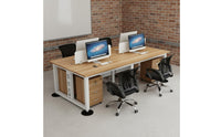 With Privacy Dividers 4 Person Office Workstation Large Work Surface Multi Person Computer Desk Heavy Duty Modern Office Cubicle Desk Cable Management for Personnel, Call Contact Center, Coworking Space