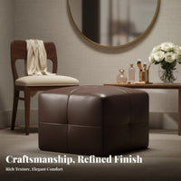 Round Upholstered Pouf Luxury Aesthetic Low Stool Modern Design for Living Room