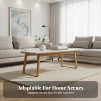 dual-level Rectangular Table Sintered Stone Top Living Room Furniture Small Space suitable Modern Design for Homeowners, Bedroom
